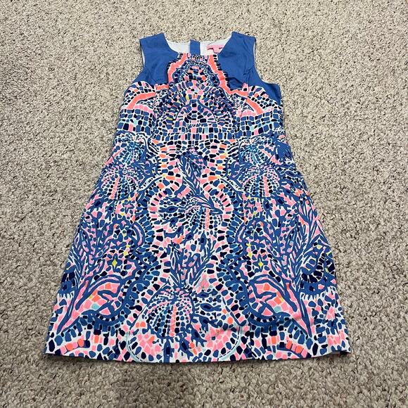 Lilly Pulitzer Mila Shift Dress Sz 6 Tic Tac Tile Preppy Resortwear Zip Back - Picture 1 of 7